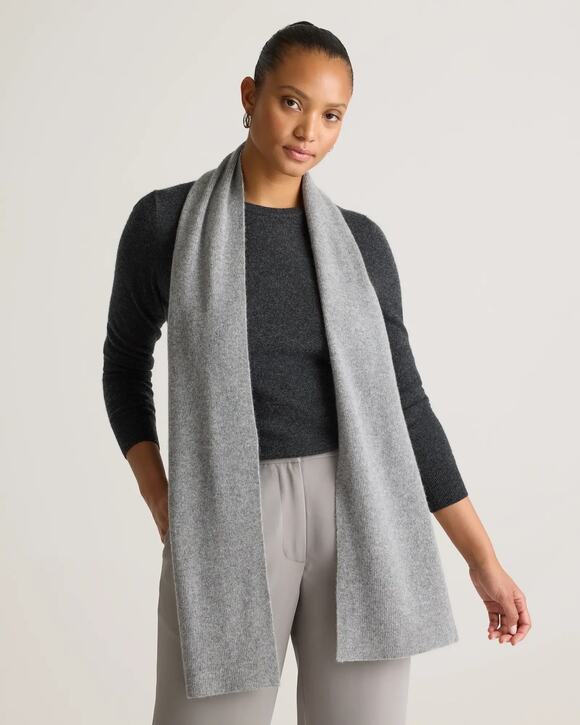 Quince Accessories - NWT Quince Mongolian Cashmere Scarf Heather Grey 100% Grade A Quiet Luxury